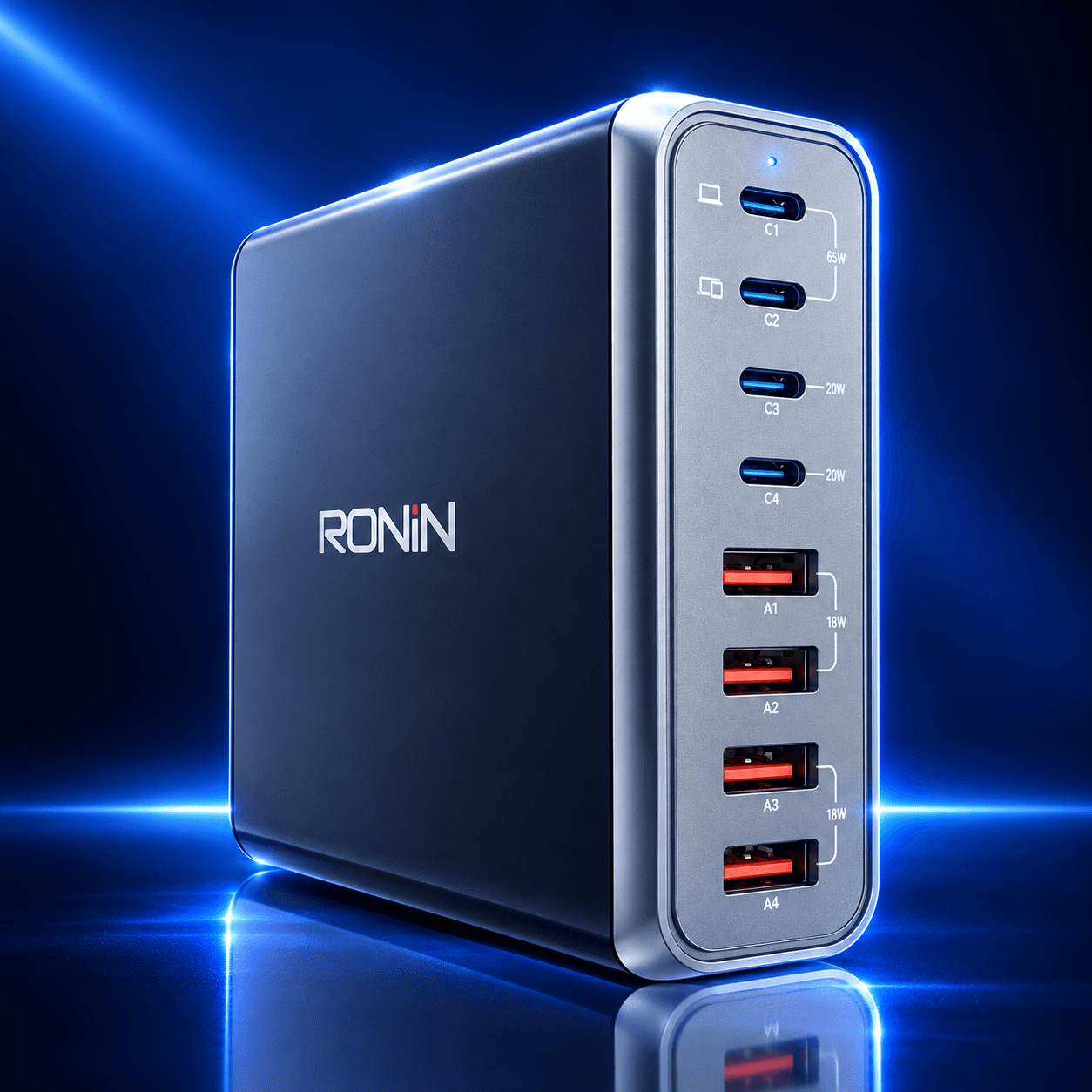 RONIN R-6040 8-in-1 Desktop Charging Station (140W)