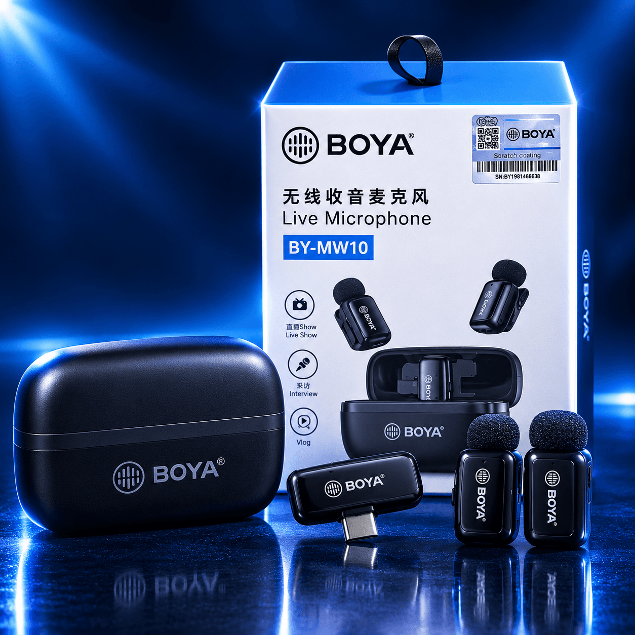 BOYA BY-MW10 Wireless Microphone System with Charging Case