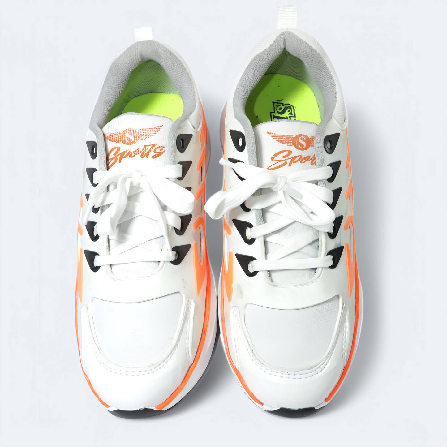 BlazeStride – White & Orange Sneakers